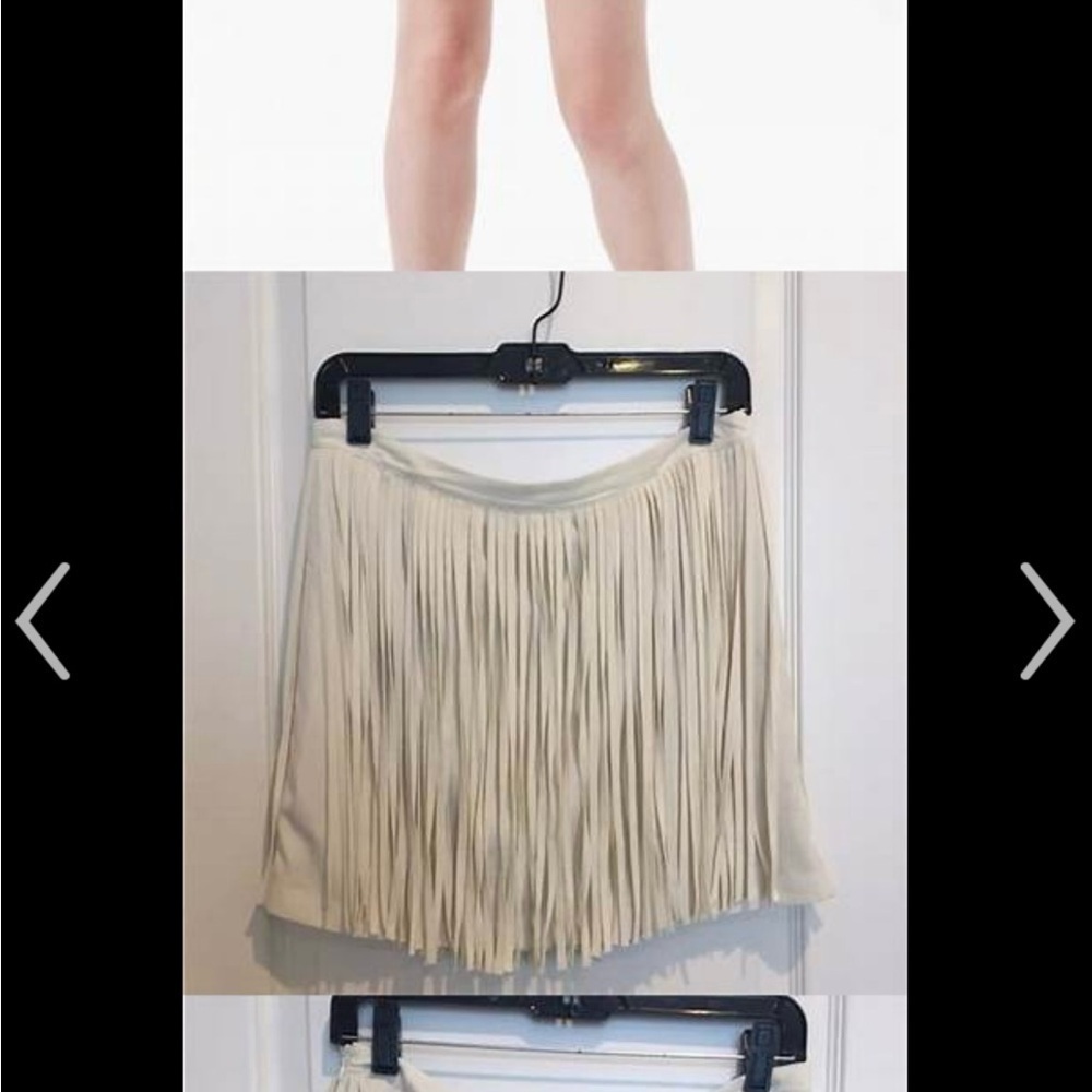 ZARA Cream Fringe Mini Skirt - Picture 6 of 7